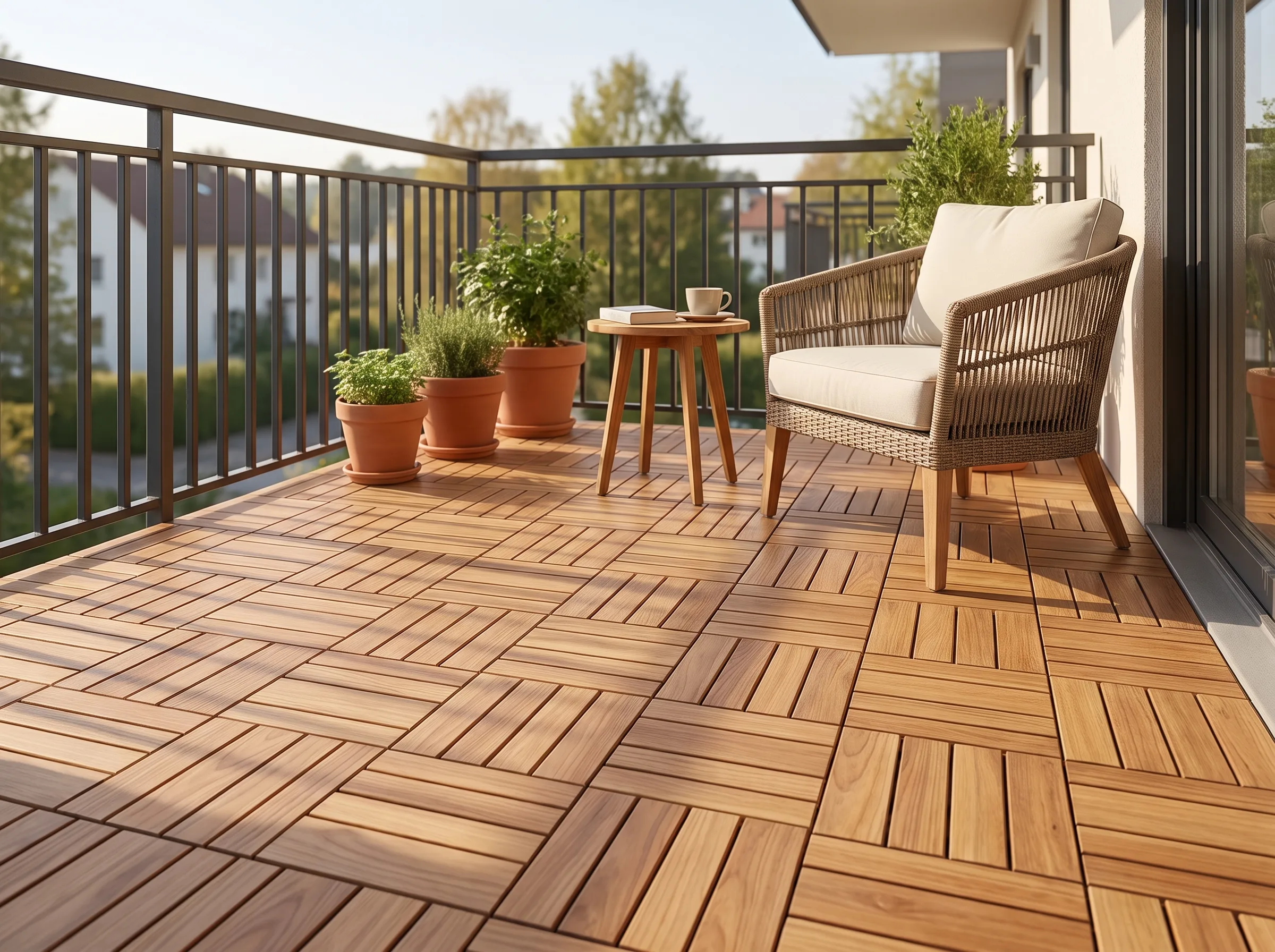 Holzfliesen Balkon: Natürliche Eleganz mit Langlebigkeit