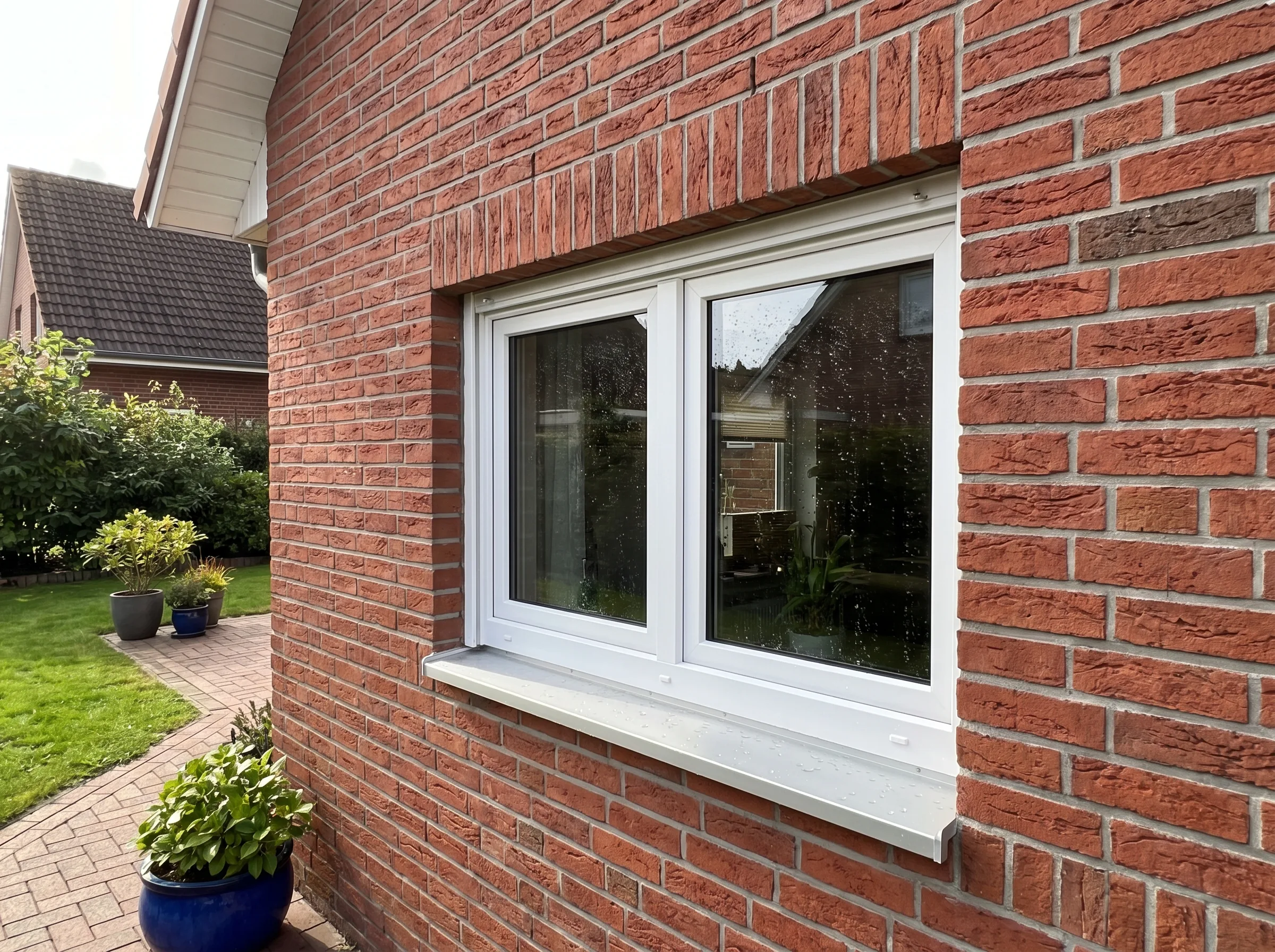Austausch von Fenstern in einem Neubau mit Ziegelmauerwerk